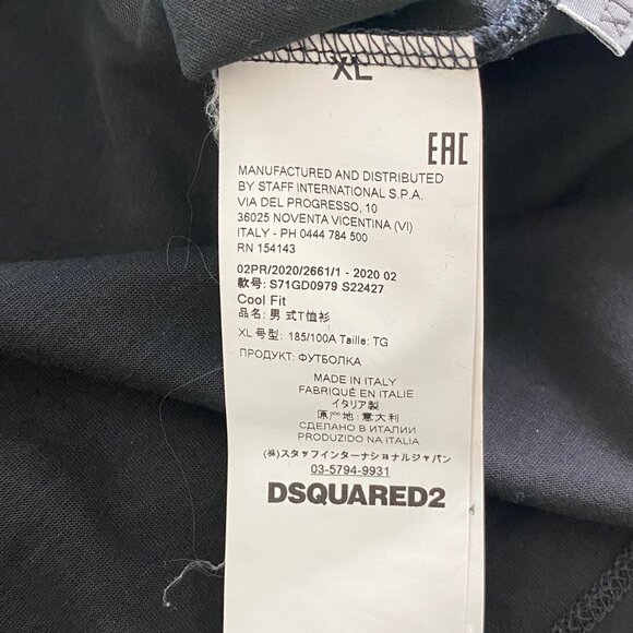 DSquared2 Kick Ass Patch Crew Neck T-Shirt *Black/Red* Sz XL - Picture 7 of 8